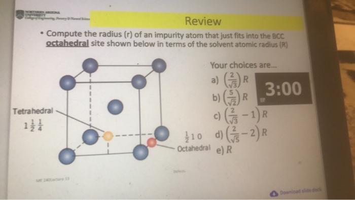 Compute the radius r of an impurity atom