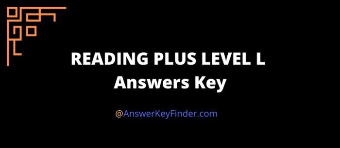 Level l answers reading plus