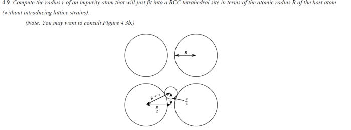 Compute the radius r of an impurity atom