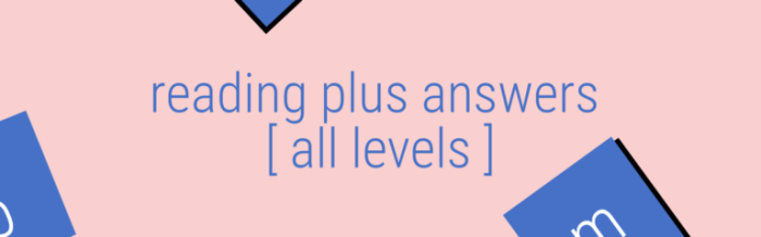 Reading plus level answers