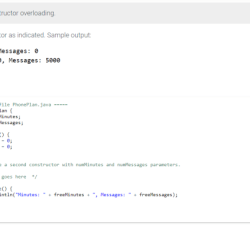 Write a second constructor as indicated. sample output